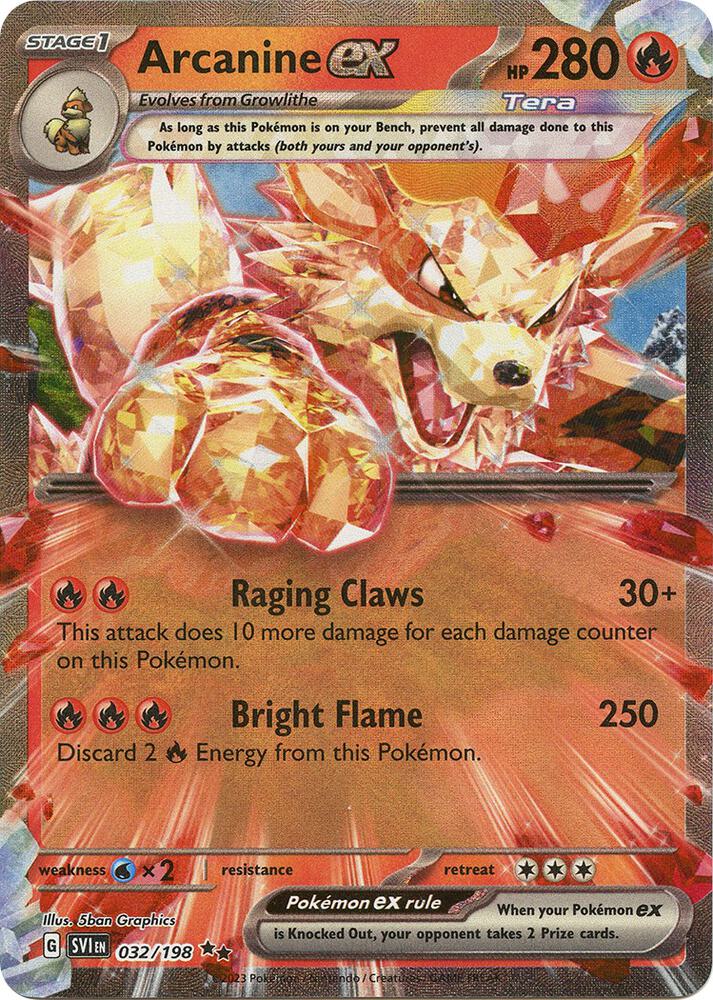 Arcanine ex - 032/198 - SV01: Scarlet & Violet Base