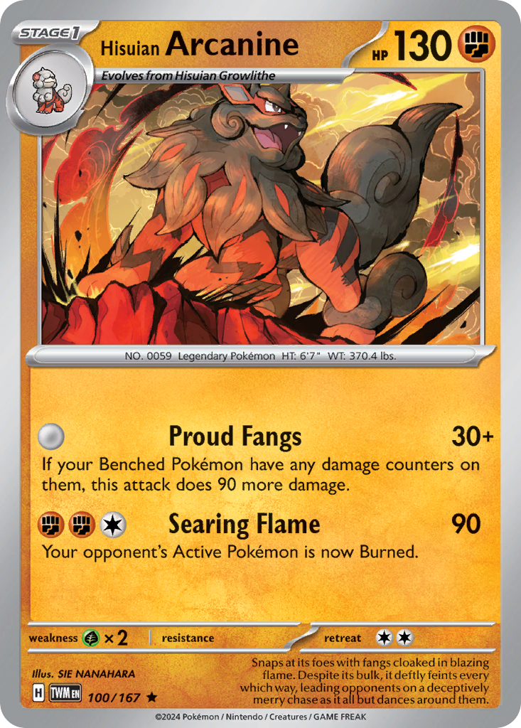 Hisuian Arcanine - 100/167 - Twilight Masquerade (Holo)