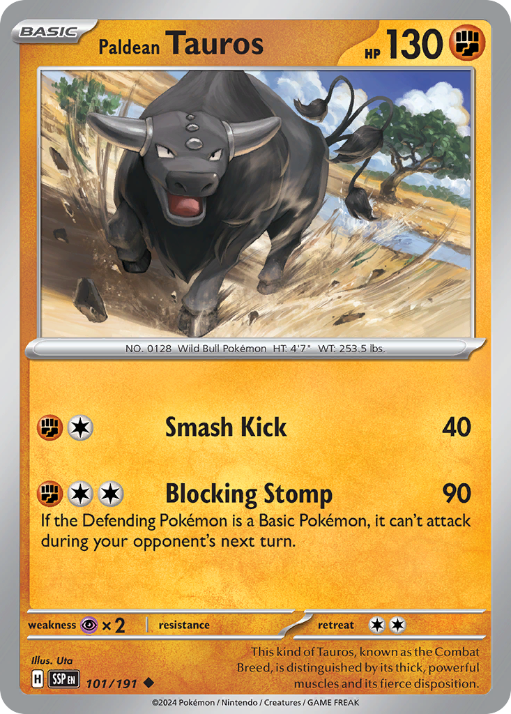 Paldean Tauros - 101/191 - Surging Sparks (Reverse Holo)