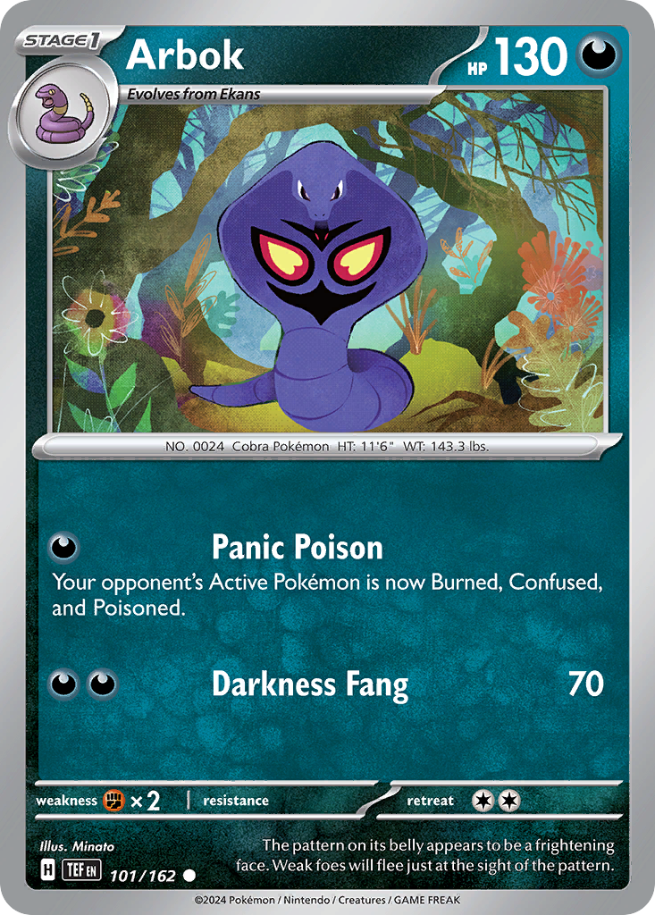 Arbok - 101/162 - Temporal Forces (Reverse Holo)