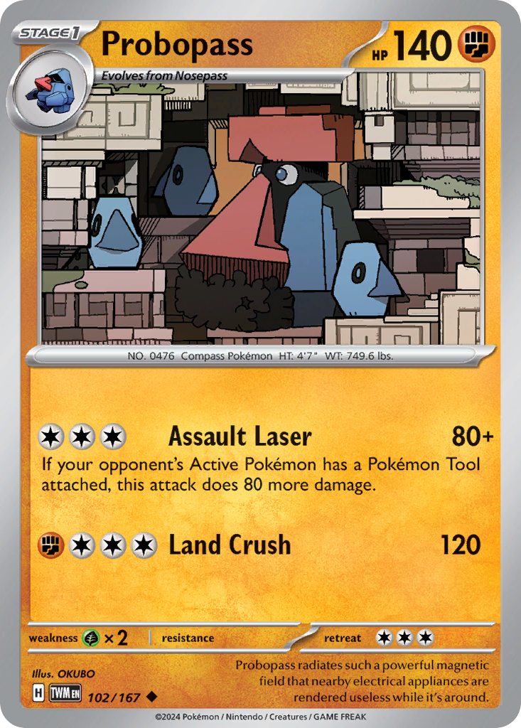 Probopass - 102/167 - Twilight Masquerade (Reverse Holo)