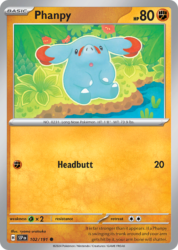Phanpy - 102/191 - Surging Sparks (Reverse Holo)