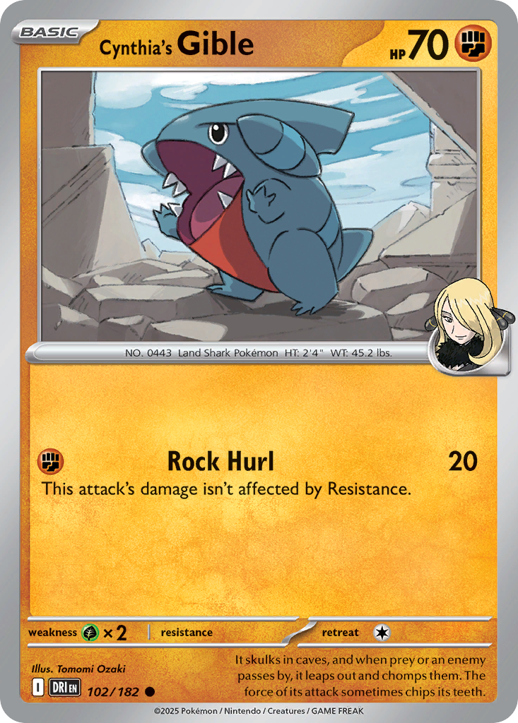 Cynthia's Gible - 102/182 - Destined Rivals (Reverse Holo)