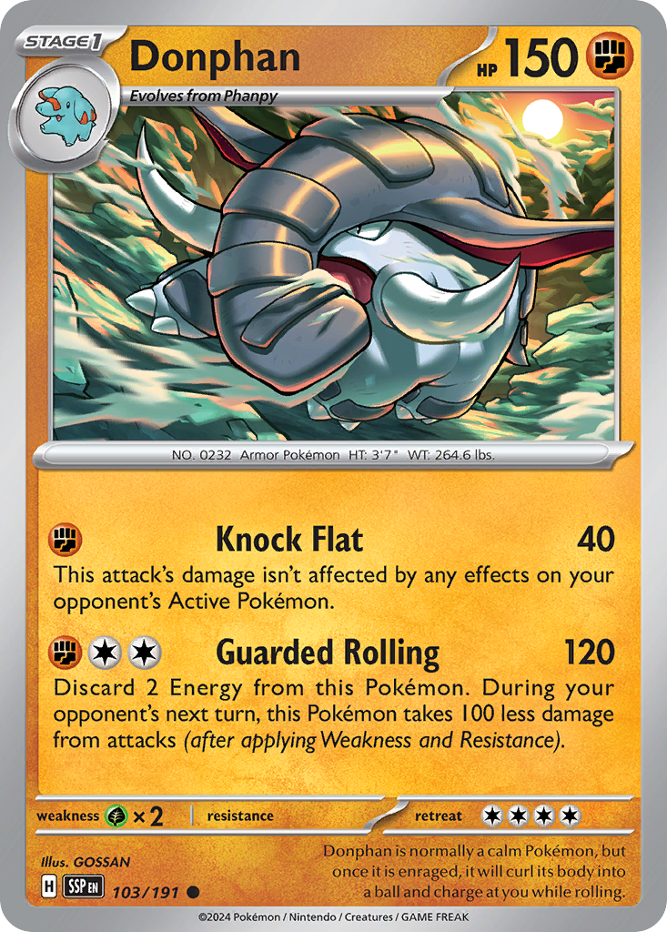 Donphan- 103/191 - Surging Sparks (Reverse Holo)
