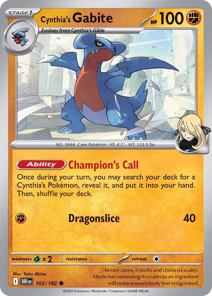 Cynthia's Gabite - 103/182 - Destined Rivals (Reverse Holo)