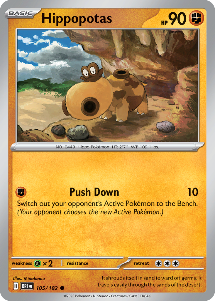 Hippopotas - 105/182 - Destined Rivals (Reverse Holo)