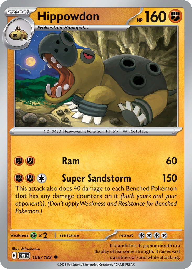 Hippowdon - 106/182 - Destined Rivals (Reverse Holo)