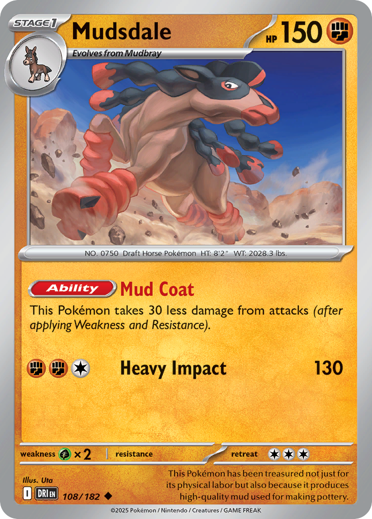 Mudsdale - 108/182 - Destined Rivals (Reverse Holo)