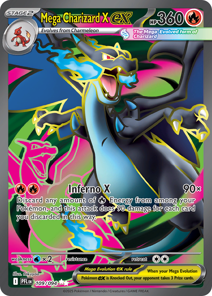 Mega Charizard X ex - 109/094 - Phantasmal Flames (PFL)