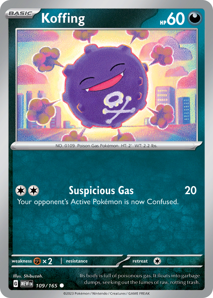 Koffing - 109/165 -SV: Scarlet & Violet 151 (MEW) (Reverse Holo)