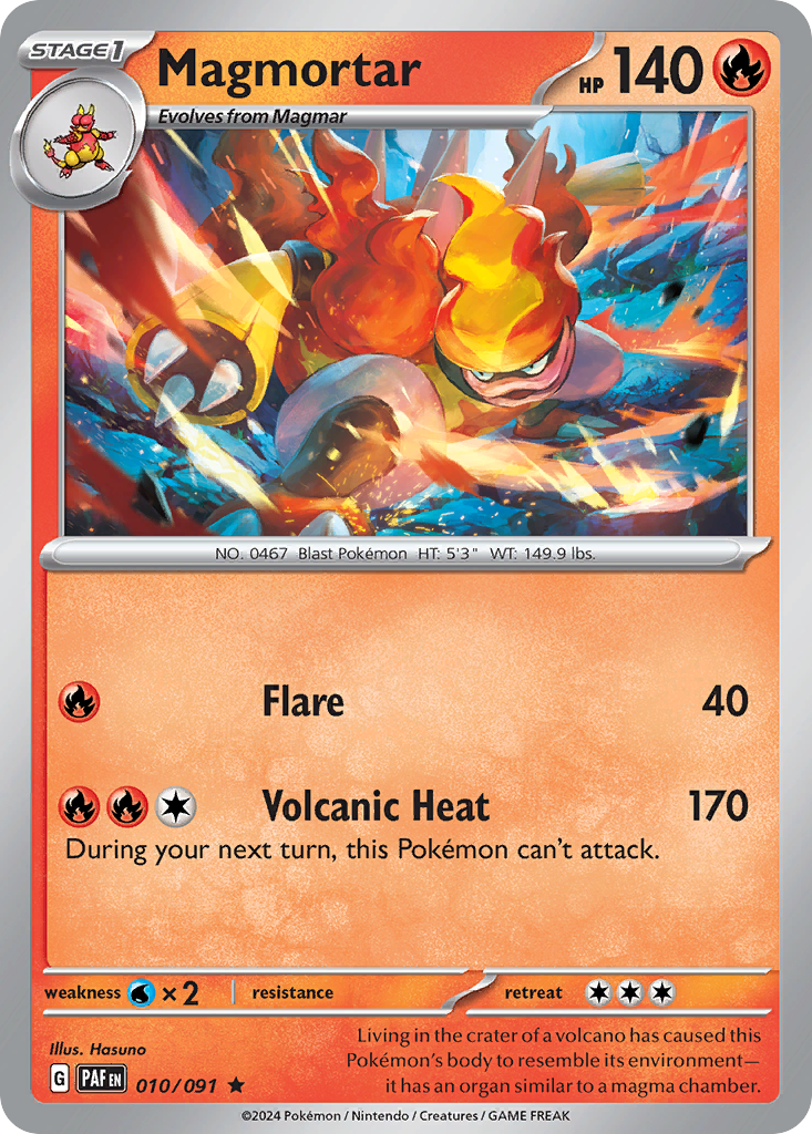 Magmortar - 010/091 - Paldean Fates (Holo)