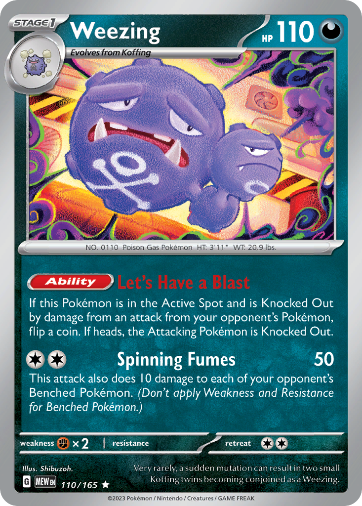 Weezing - 110/165 -SV: Scarlet & Violet 151 (MEW) (Reverse Holo)