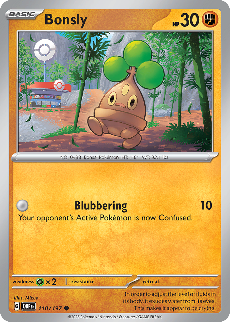 Bonsly - 110/197 - Obsidian Flames (Reverse Holo)
