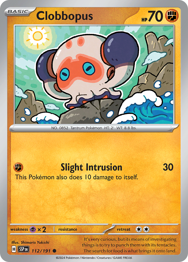 Clobbopus - 112/191 - Surging Sparks (Reverse Holo)