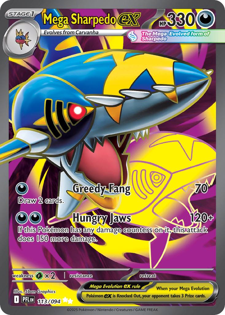 Mega Sharpedo ex - 113/094 - Phantasmal Flames (PFL)