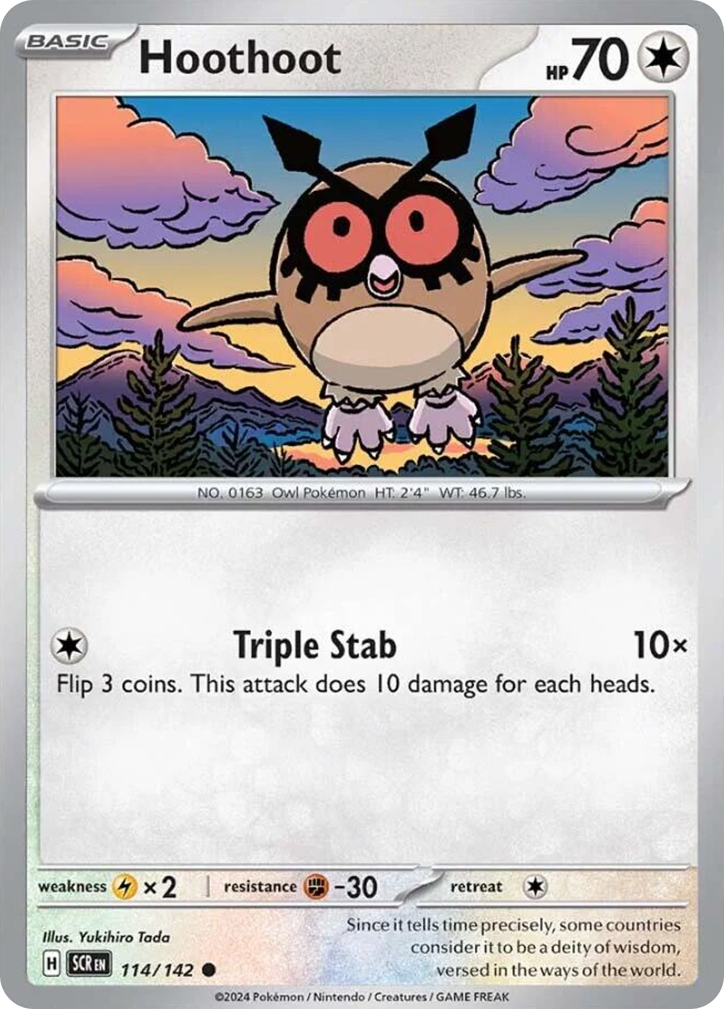 Hoothoot- 114/142 - Stellar Crown (Reverse Holo)