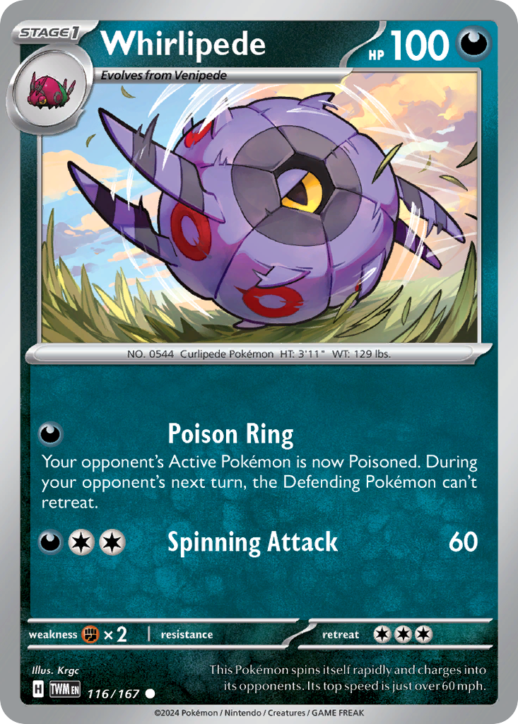 Whirlipede - 116/167 - Twilight Masquerade (Reverse Holo)