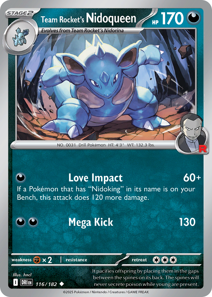 Team Rocket's Nidoqueen - 116/182 - Destined Rivals (Reverse Holo)