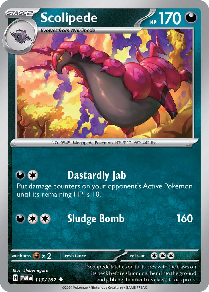 Scolipede - 117/167 - Twilight Masquerade (Reverse Holo)