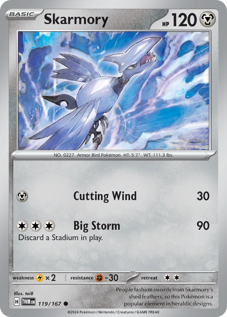 Skarmory - 119/167 - Twilight Masquerade (Reverse Holo)