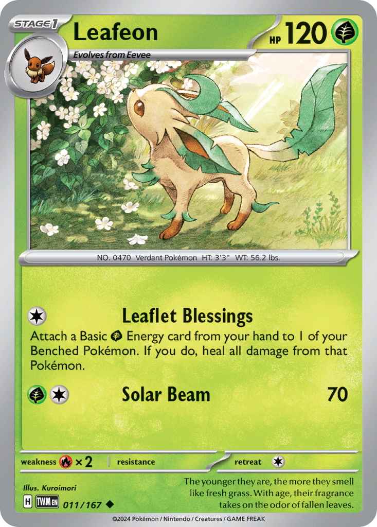 Leafeon - 011/167 - Twilight Masquerade (Reverse Holo)