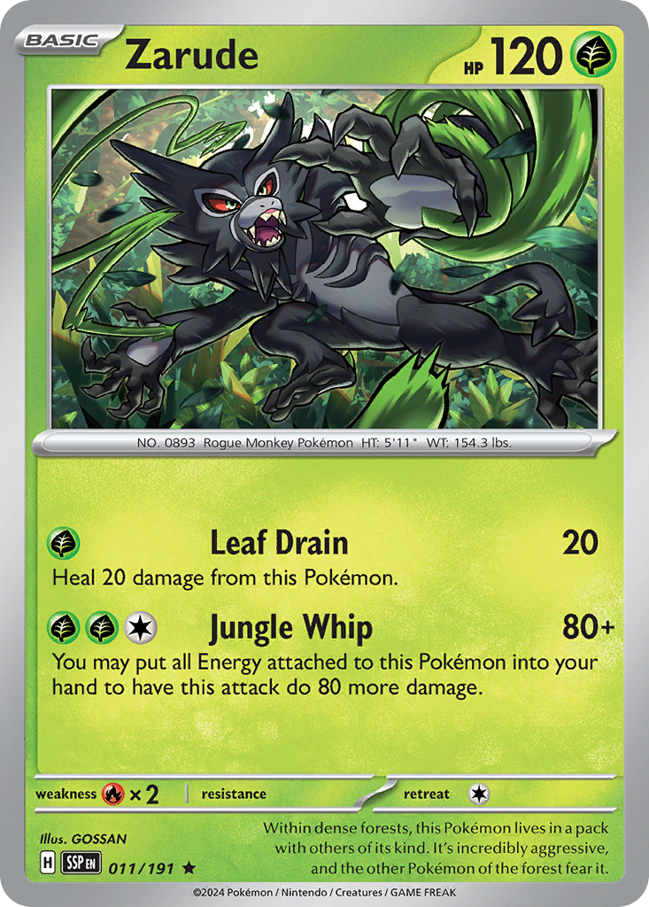 Zarude- 011/191 - Surging Sparks (Reverse Holo)
