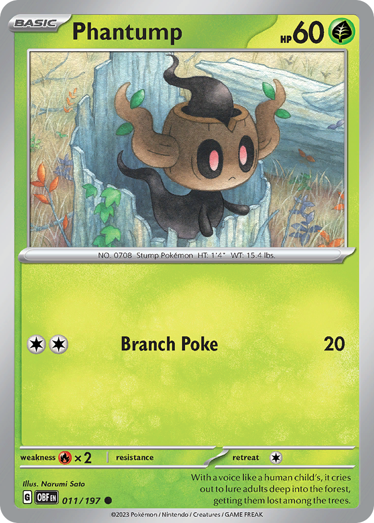 Phantump - 011/197 - Obsidian Flames (Reverse Holo)