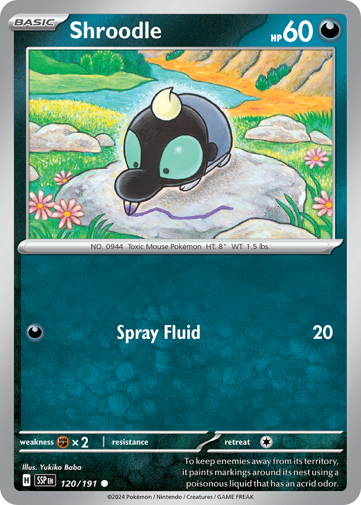 Shroodle- 120/191 - Surging Sparks (Reverse Holo)
