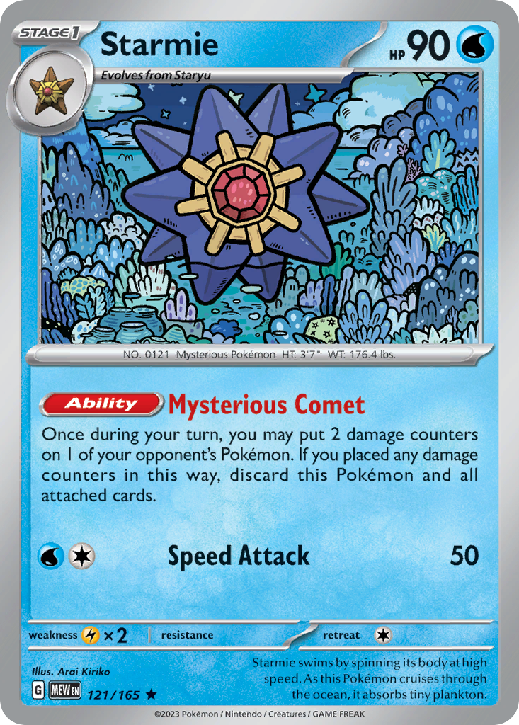 Starmie - 121/165 -SV: Scarlet & Violet 151 (MEW) (Reverse Holo)