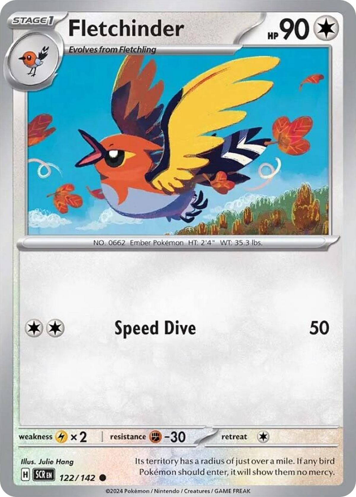 Fletchinder- 122/142 - Stellar Crown (Reverse Holo)