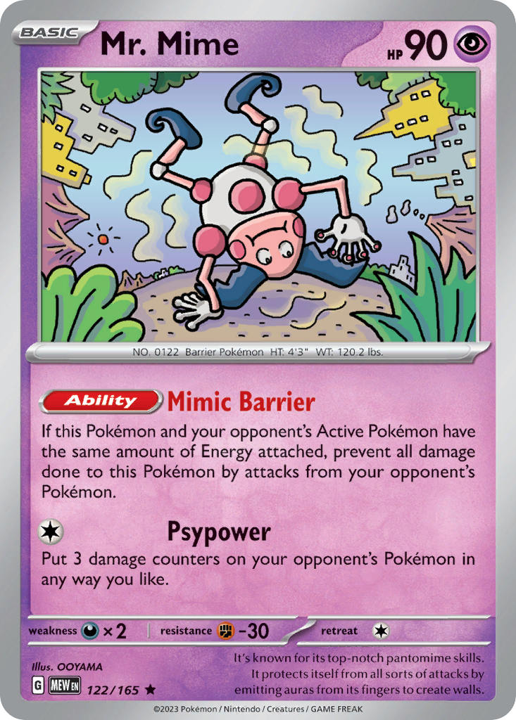 Mr. Mime - 122/165 -SV: Scarlet & Violet 151 (MEW) (Reverse Holo)