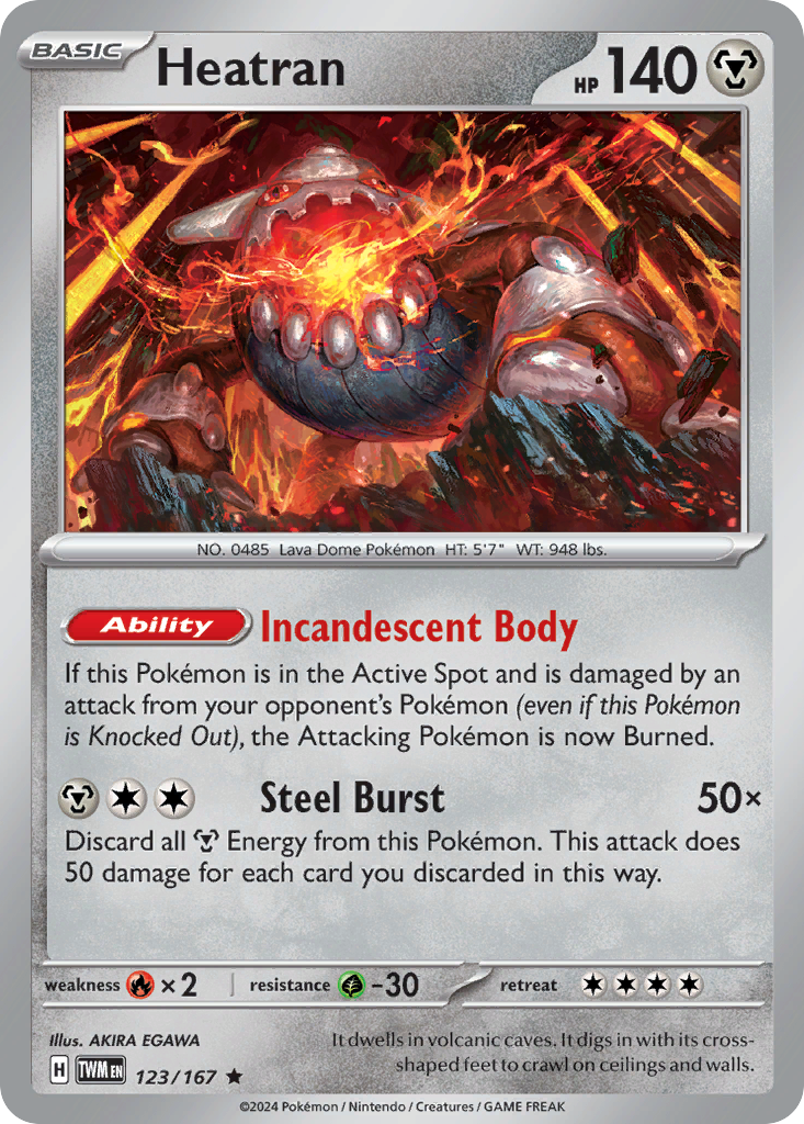 Heatran - 123/167 - Twilight Masquerade (Holo)