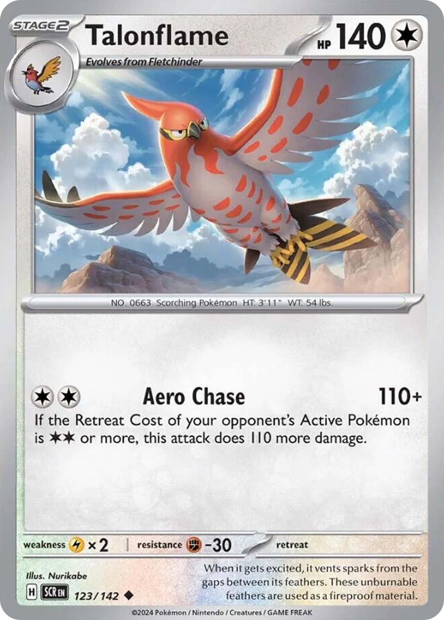Talonflame- 123/142 - Stellar Crown (Reverse Holo)