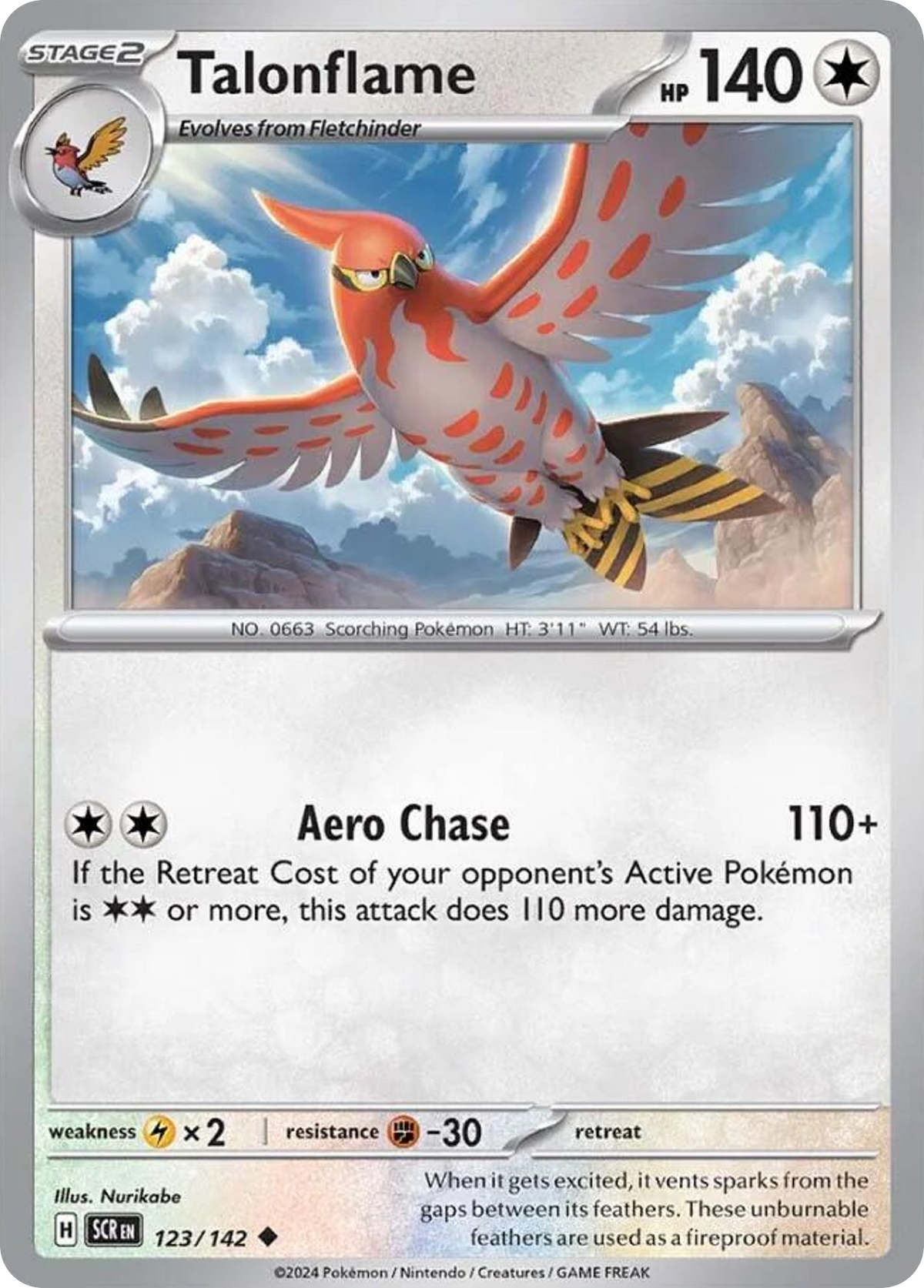 Talonflame- 123/142 - Stellar Crown (Reverse Holo)