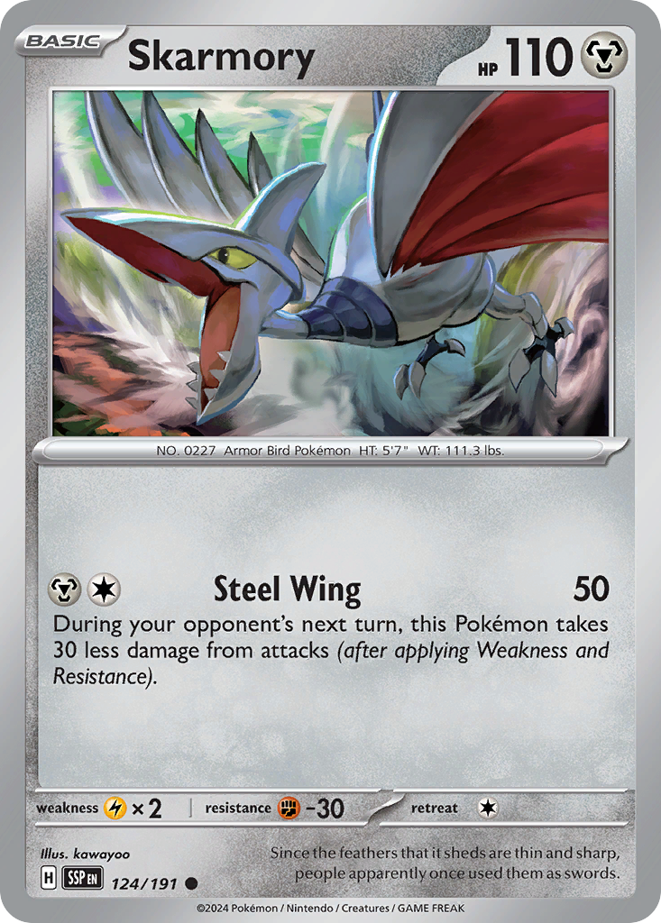 Skarmory - 124/191 - Surging Sparks (Reverse Holo)