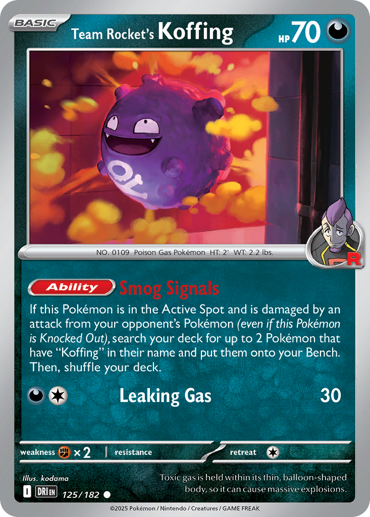Team Rocket's Koffing - 125/182 - Destined Rivals (Reverse Holo)