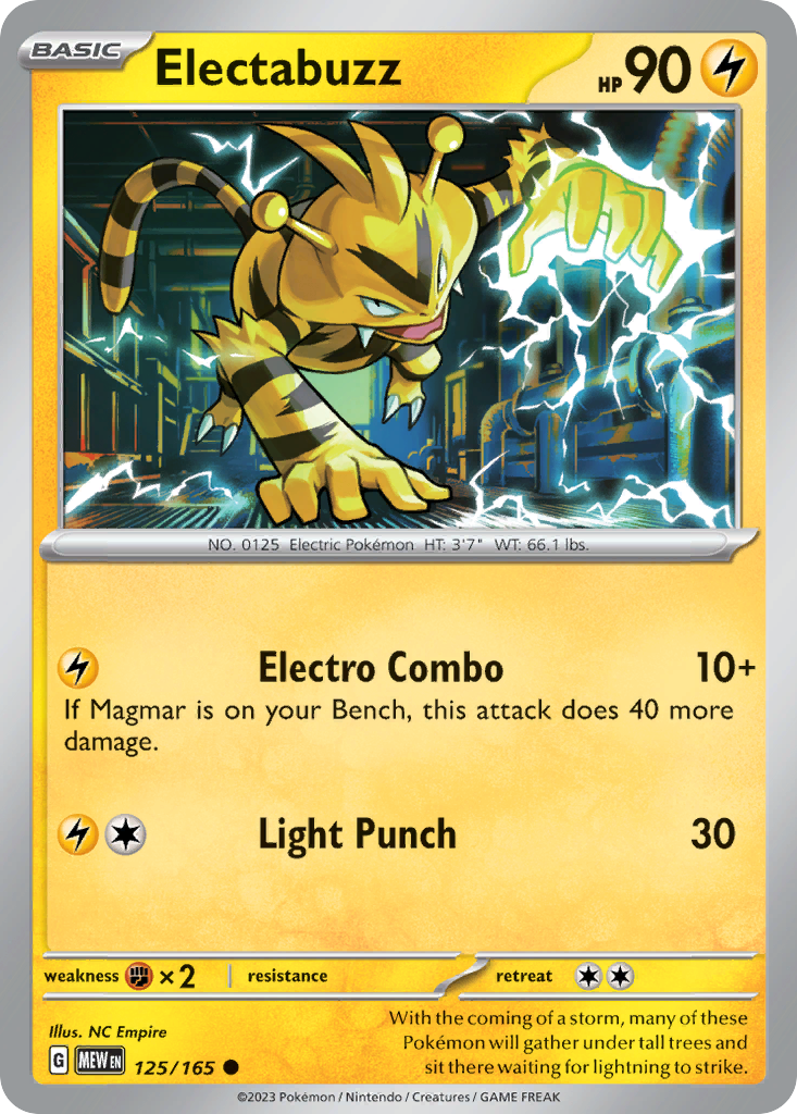 Electabuzz - 125/165 -SV: Scarlet & Violet 151 (MEW) (Cosmo Holo)