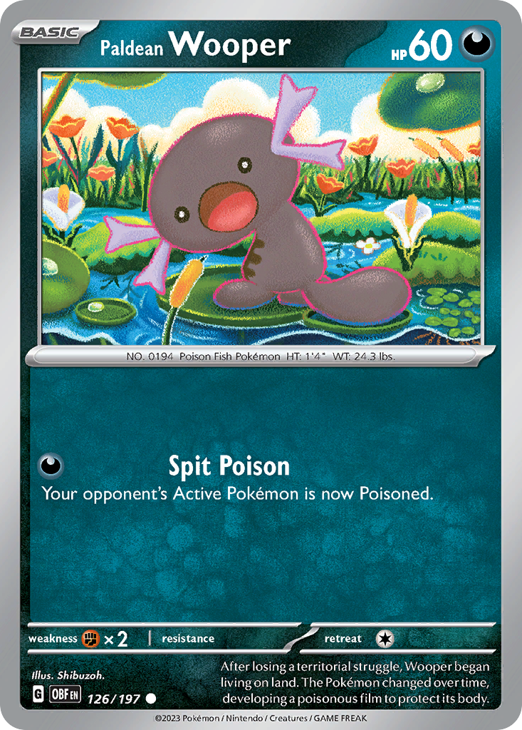 Paldean Wooper - 126/197 - Obsidian Flames (Reverse Holo)