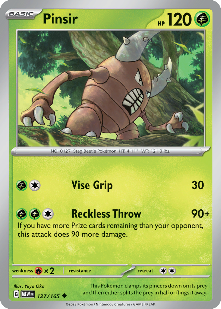 Pinsir - 127/165 -SV: Scarlet & Violet 151 (MEW) (Reverse Holo)