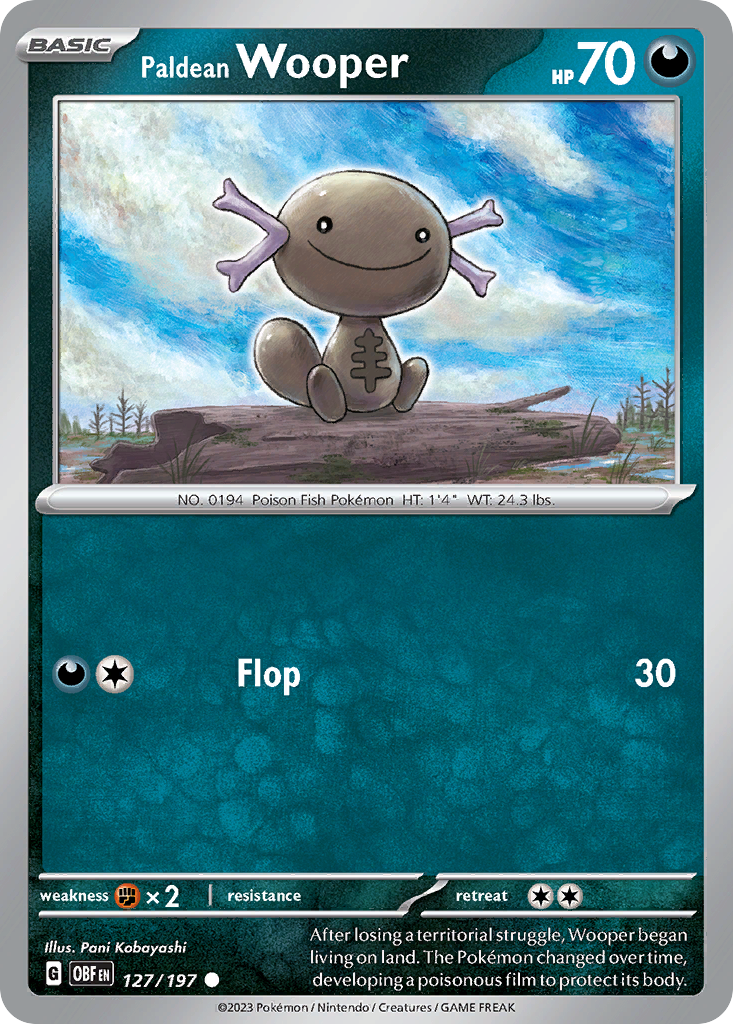 Paldean Wooper - 127/197 - Obsidian Flames (Reverse Holo)