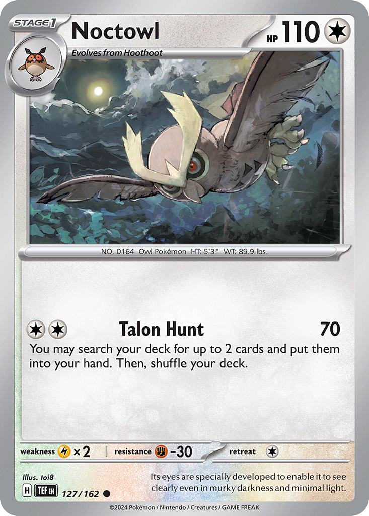 Noctowl - 127/162 - Temporal Forces (Reverse Holo)