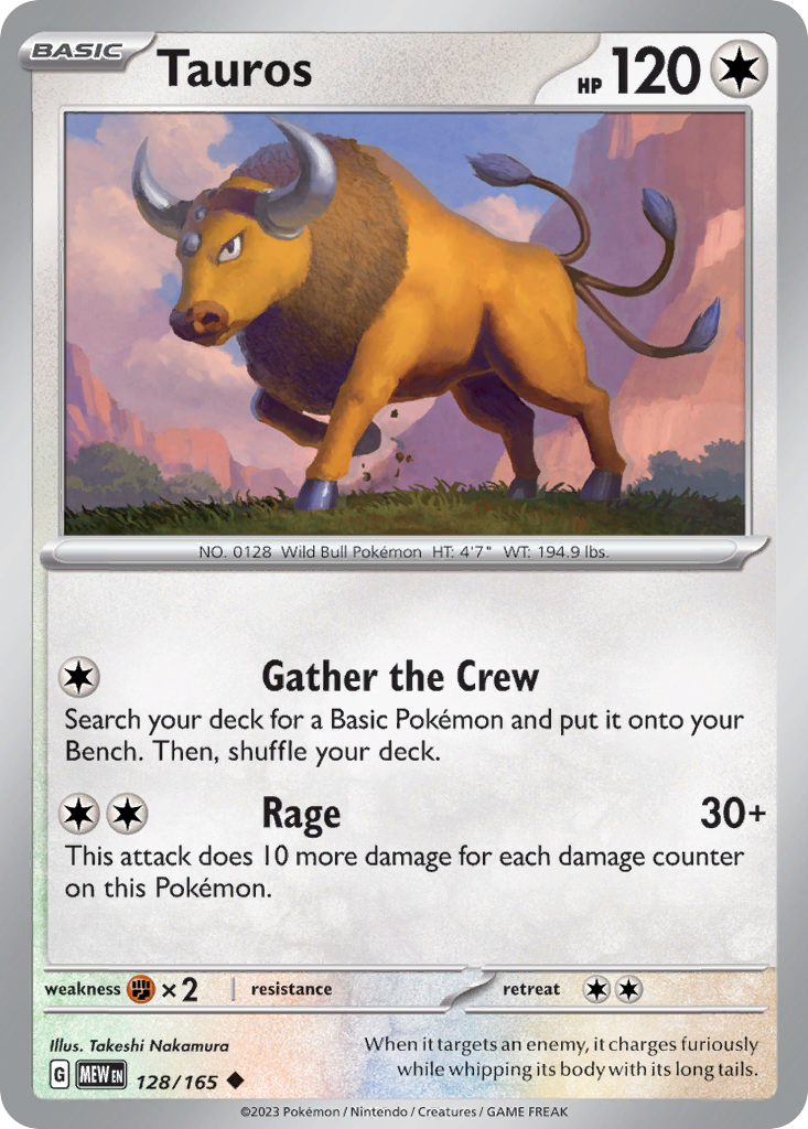 Tauros - 128/165 -SV: Scarlet & Violet 151 (MEW)