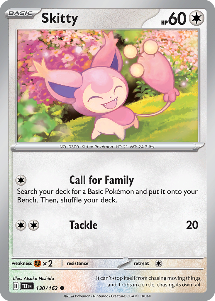 Skitty - 130/162 - Temporal Forces (Reverse Holo)