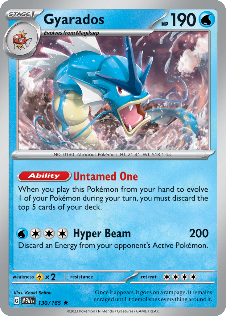Gyarados - 130/165 -SV: Scarlet & Violet 151 (MEW) (Reverse Holo)