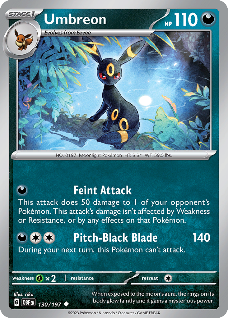 Umbreon - 130/197 - Obsidian Flames (Reverse Holo)