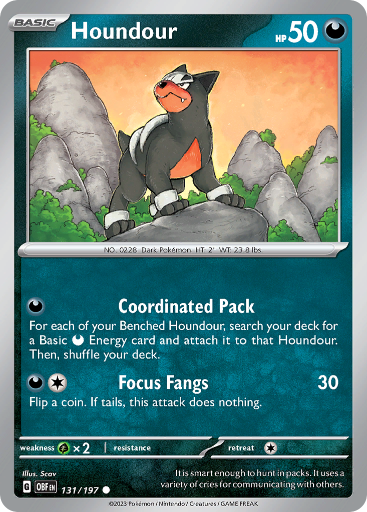 Houndour - 131/197 - Obsidian Flames (Reverse Holo)