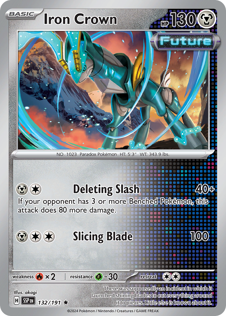 Iron Crown- 132/191 - Surging Sparks (Reverse Holo)