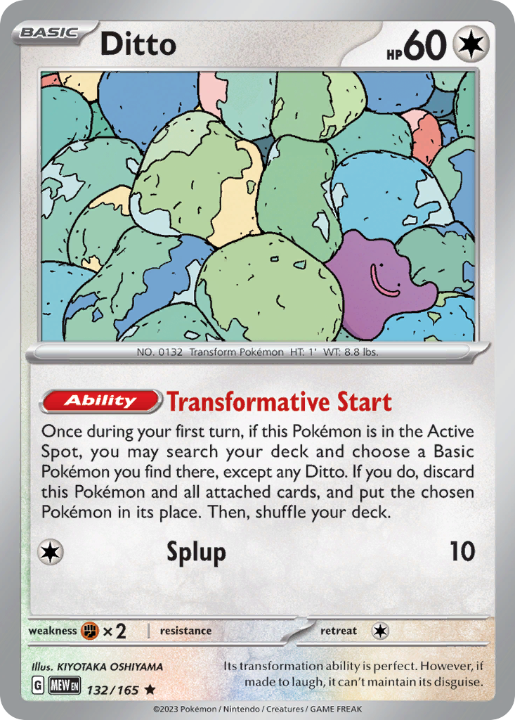 Ditto - 132/165 -SV: Scarlet & Violet 151 (MEW) (Reverse Holo)