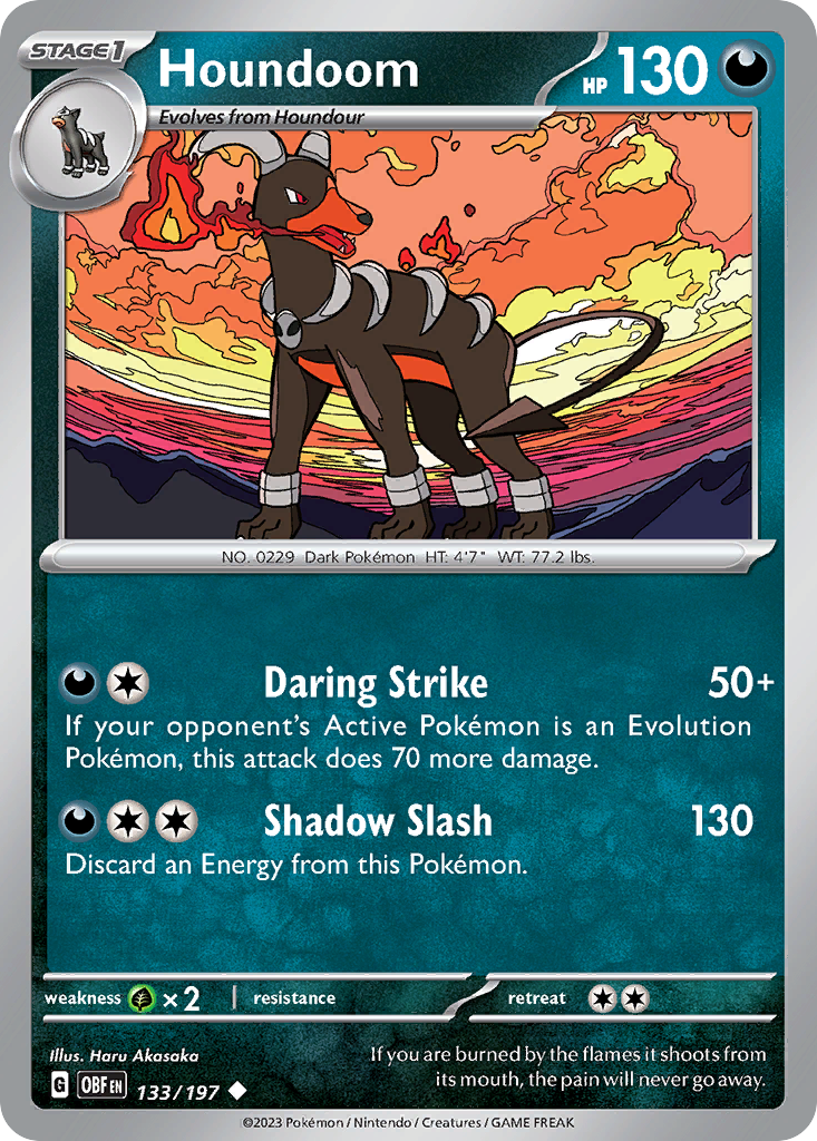 Houndoom - 133/197 - Obsidian Flames (Reverse Holo)