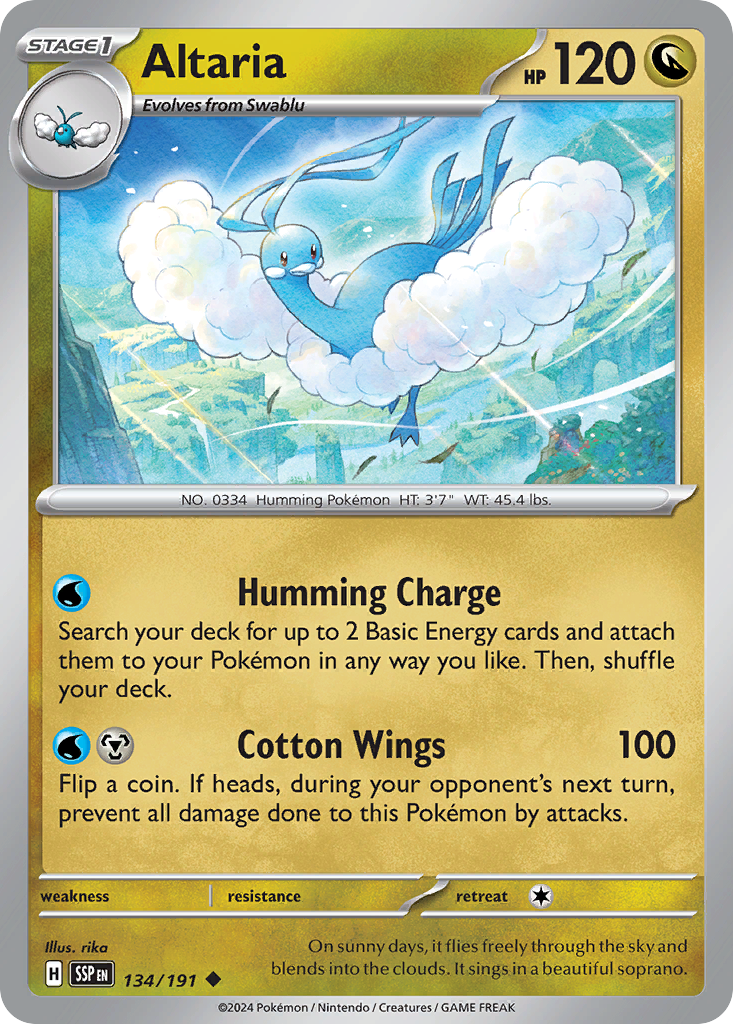 Altaria- 134/191 - Surging Sparks (Reverse Holo)